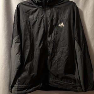 Adidas Men's Black and Gray Windbreaker